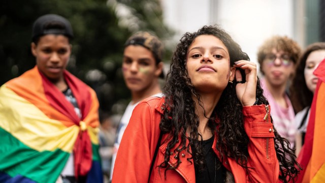 young people with pride flags Latinx