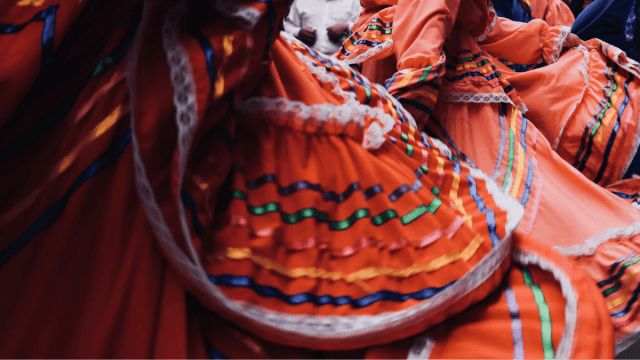 Traditional Mexican dancers demonstrating mexican spanish