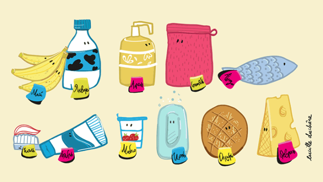 language learning with sticky notes